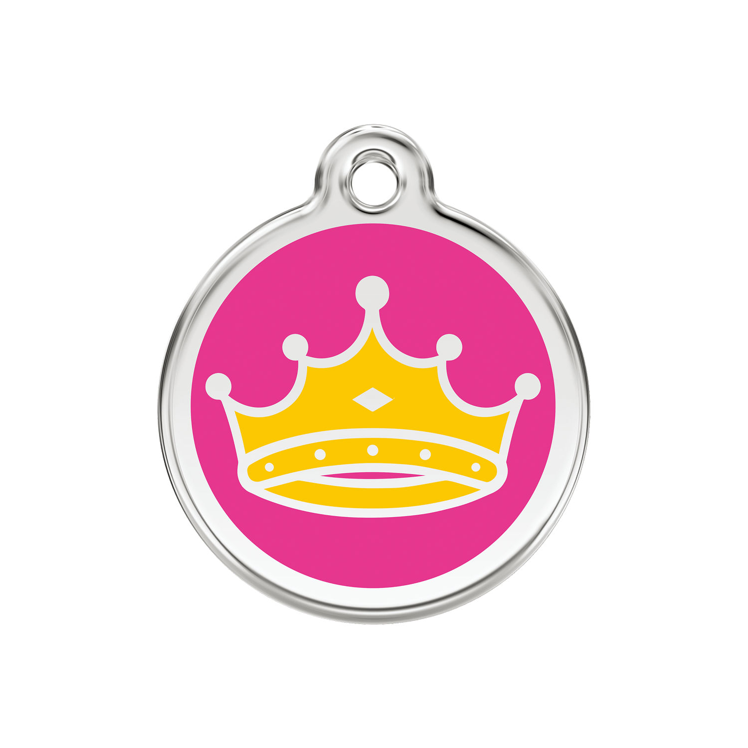 Hot Pink Queen Medium Enamel & Stainless Steel Tag>