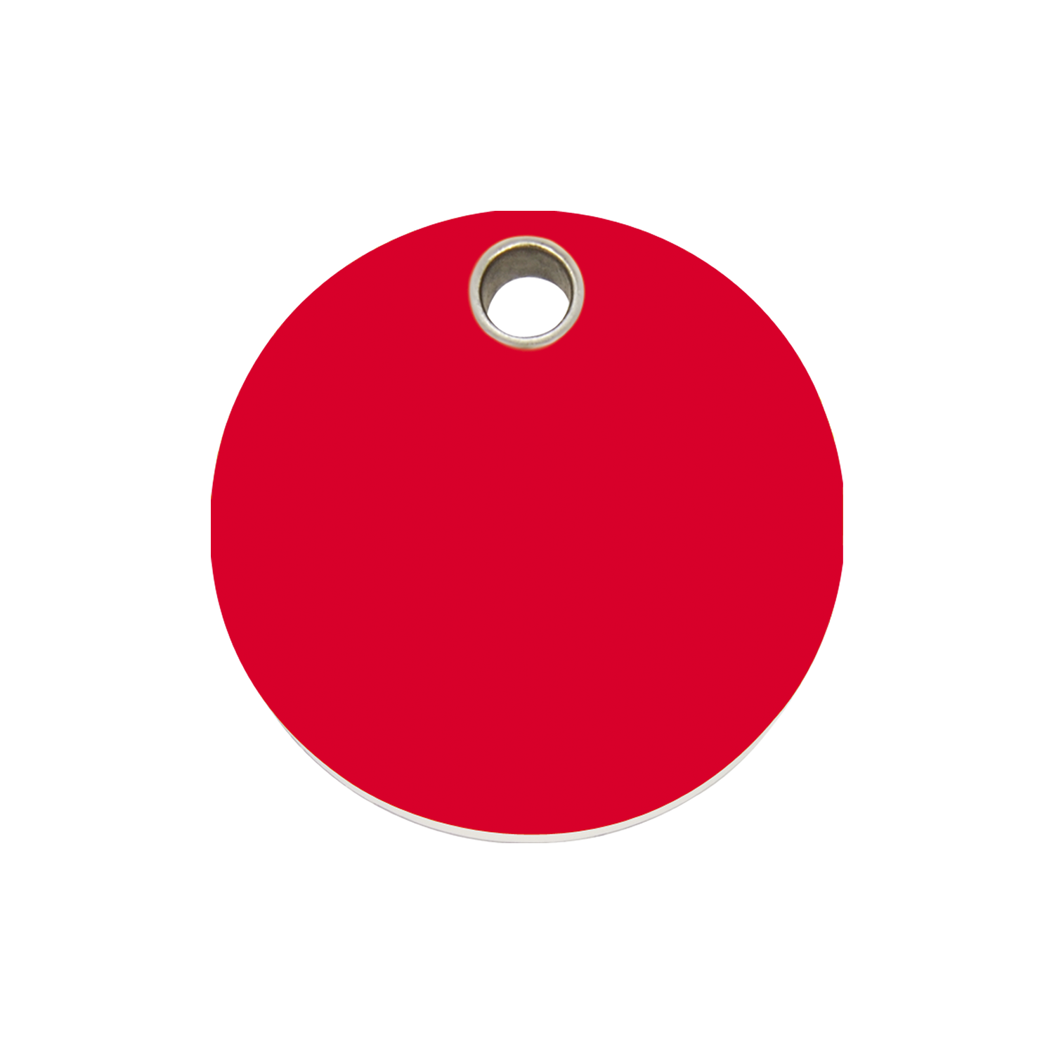 Red Circle Medium Flat Plastic Tag>